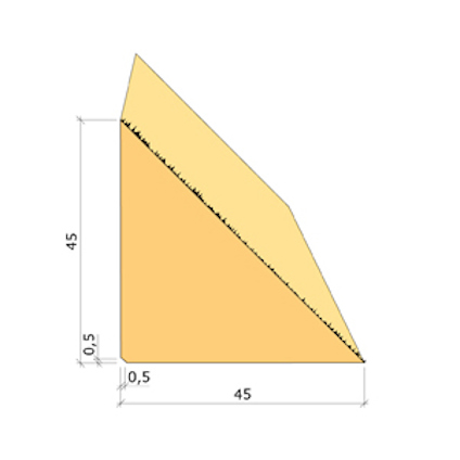 45X45 GJUTLIST TREKANTLIST GRAN G4-2 3,9M
