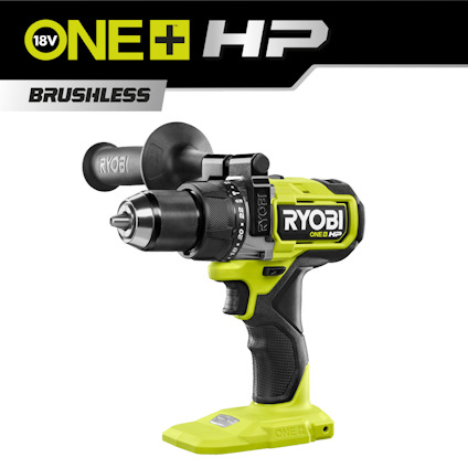 Borrskruvdragare i grönt och svart med märket RYOBI och texten "ONE+ HP".
