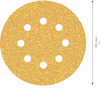 Rundt sandpapper med åtta hål, diameter 125 mm.