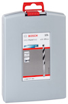 Borrsats i grå förpackning med rött handtag, Bosch HSS PointTeQ, storlekar #1-10 mm.