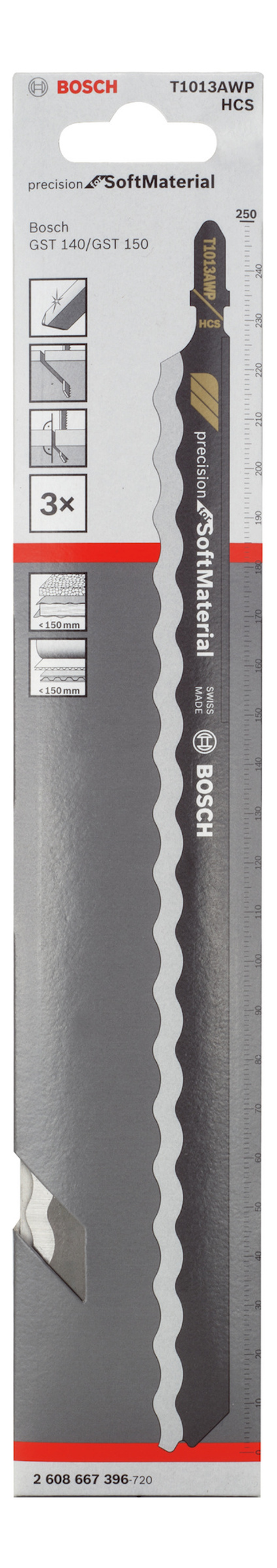 Förpackning med Bosch Progressor for Wood and Metal sågblad, 3 stycken, T 3662 AMP HMCS.