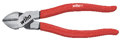 Sidavbitare med röda handtag och metalliska skär, märkt "Wiha".