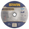 Rund kapskiva med text inkluderande "IRWIN" och specifikationer för användning, material och säkerhetsikoner.