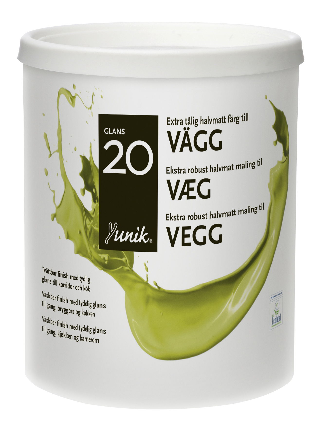 VÄGGFÄRG GLANSGRAD 20 BAS AA - Yunik