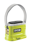 Grön och svart enhet med handtag, märkt "RYOBI" och "ONE+".