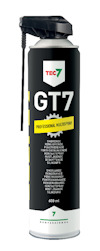 Sprayburk märkt "GT7 Professional Multispray" med svart etikett och röd-grön logotyp. Kapacitet: 600 ml.