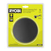 Förpackning med en svart polersvamp märkt "RYOBI 125mm Waxing Pad", modell RAKPFP01.