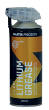 Aerosolburk med etiketttext "Lithium Grease" och "400 ML".
