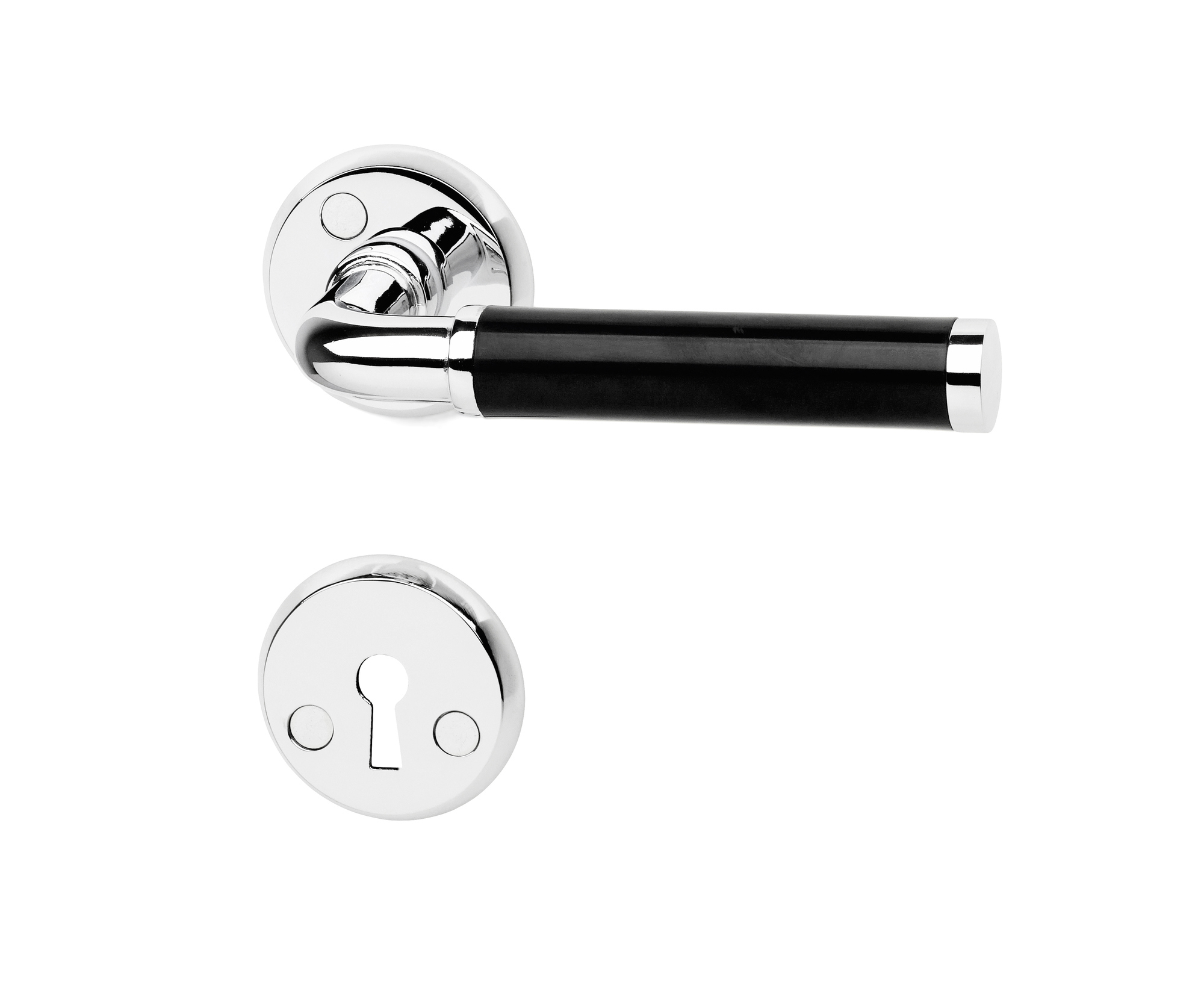 DÖRRHANDTAG A383 SVART/KROM MED NYCKELSKYLT SB - Habo