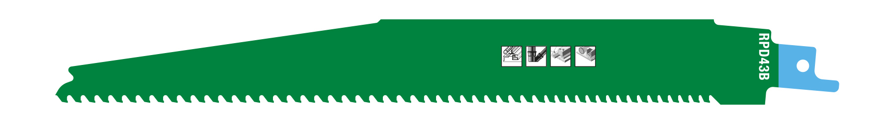 TIGERSÅGBLAD UNI/GROV 1 ST/FRP HIKOKI RPD43B HM/TC 6/8TPI 225 - HiKOKI Power Tools
