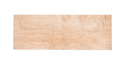 Rektangulär plywoodskiva med ljusbrun färg och synlig trästruktur.