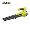 Grön och svart lövblåsare med handtag och RYOBI-logotyp.
