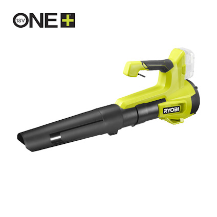 Grön och svart lövblåsare med handtag och RYOBI-logotyp.