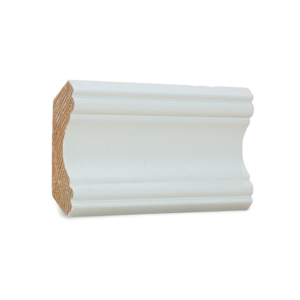 vitmålad träprofil – vy från sidan