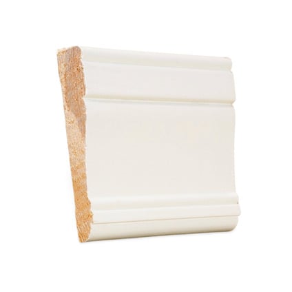 vitmålad träprofil – vy från sidan