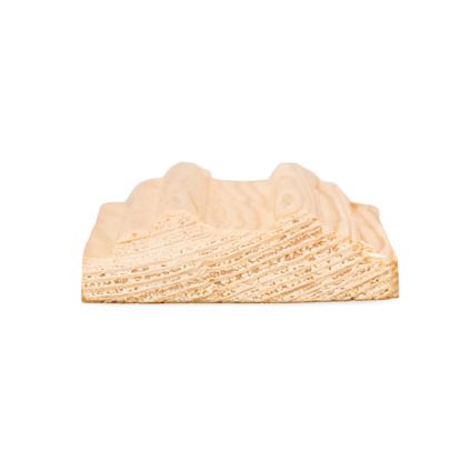 obehandlad träprofil – vy framifrån