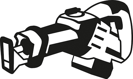 Illustration av en vinkelslipritning i enkel, stiliserad svartvit design.