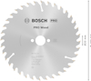 Cirkelsågblad i metall med tänder och text: "Bosch PRO Wood, 0180-21/Ø20mm, 36T, Max 9500 min⁻¹, 2 608 640 549